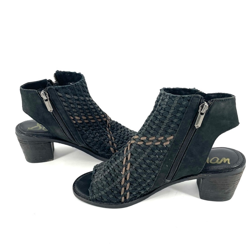Sam Edelman Woven Leather Cooper Double Zip Ankle Bootie - Picture 2 of 6